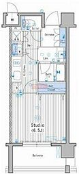 ガーラ大森リバーサイド 1Kの間取図画像