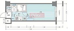RESIDIA多摩川 1Kの間取図画像