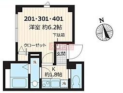 メゾン・ドゥ・ソレイユ 1Kの間取図画像