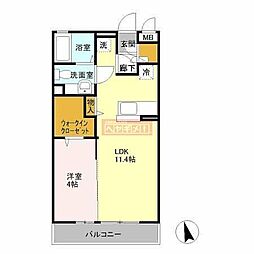 コムカイレジデンス 1LDKの間取図画像