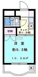 ベルサイユ池上No.3 1Kの間取図画像