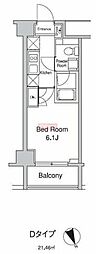プラウドフラット蒲田2 1Kの間取図画像