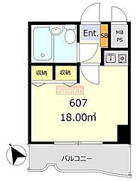 ライオンズプラザ鶴見中央 ワンルームの間取図画像