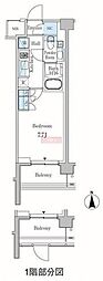PARKAXIS蒲田 1Kの間取図画像