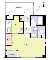 ワンズホーム大森 1Kの間取図画像