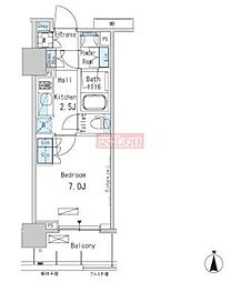 パークアクシス蒲田ステーションゲート 1Kの間取図画像