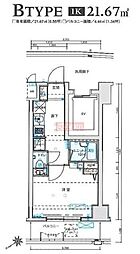 バージュアル横濱鶴見 1Kの間取図画像