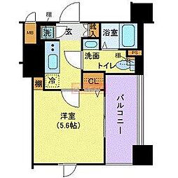 ジーベック蒲田ステーションエグゼ 1Kの間取図画像