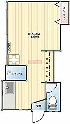 あけぼの荘 ワンルームの間取図画像