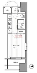 スペーシア梅屋敷 1Kの間取図画像