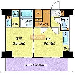 ジェノヴィア本羽田スカイガーデン 1DKの間取図画像