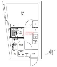 MAXIV CITY西馬込 1Kの間取図画像