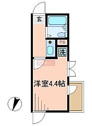 カーサ・フェリーチェ 1Kの間取図画像