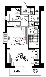 日神デュオステージ池上 1DKの間取図画像