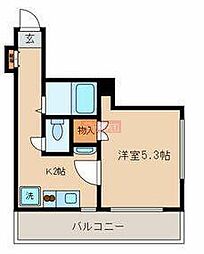 サンセール・クール 1Kの間取図画像