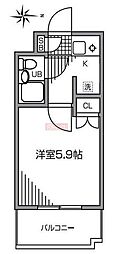 ジョイフルタマガワ 1Kの間取図画像