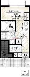 ソルナクレイシア蒲田 ワンルームの間取図画像