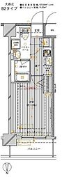 MAINSTAGE大森北 1Kの間取図画像