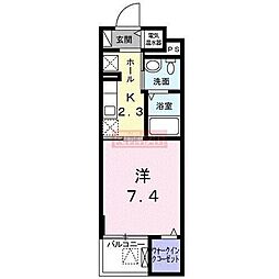クレメントハウス 1Kの間取図画像