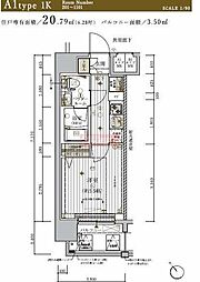 メインステージ東神奈川 1Kの間取図画像