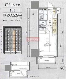 リヴシティ横浜東ベイサイド 1Kの間取図画像
