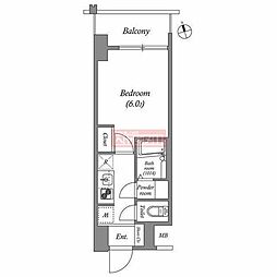 ディームス品川南大井 1Kの間取図画像
