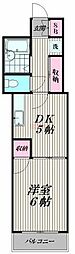 アドニスシマダ 1DKの間取図画像