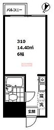 パソム大森 ワンルームの間取図画像