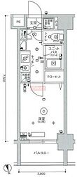 スカイコート蒲田ガーデン 1Kの間取図画像