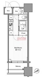 スペーシア梅屋敷 1Kの間取図画像