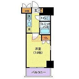 グランシャルム川崎 1Kの間取図画像