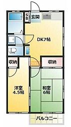 光荘6号館 2DKの間取図画像