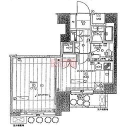 プレミアムキューブ大森DEUX 1DKの間取図画像