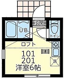 ユナイト市場メルヴィンの杜 ワンルームの間取図画像