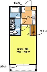 コンフォートフラッツ2 1Kの間取図画像