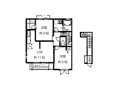 シャルマンドミール 2LDKの間取図画像