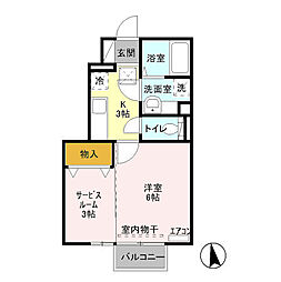 ディアコートエヌ 2Kの間取図画像