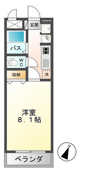 レジデンス・ウィロー　2 102｜栃木県下都賀郡壬生町大師町(賃貸アパート1K・1階・24.75㎡)の写真 その2