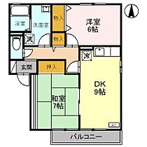 セジュール喜多　D 101 ｜ 栃木県栃木市岩舟町静（賃貸アパート2LDK・1階・55.44㎡） その2