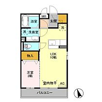 ポンテ　リーベ　B 101 ｜ 栃木県下野市駅東２丁目（賃貸アパート1LDK・1階・33.61㎡） その2