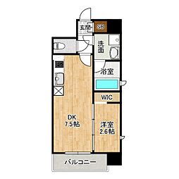 仙台市営南北線 北四番丁駅 徒歩8分の賃貸マンション 8階1DKの間取り