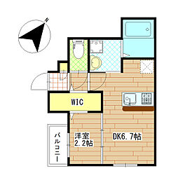 仙台市地下鉄東西線 川内駅 徒歩5分の賃貸アパート 1階1DKの間取り