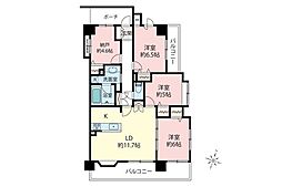 ダイアパレス川越西小仙波 3SLDKの間取図画像