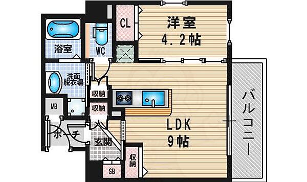 大阪府大阪市東淀川区西淡路１丁目(賃貸マンション1LDK・8階・35.83㎡)の写真 その2