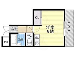 ハイツしらかわ ワンルームの間取図画像