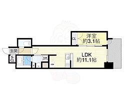 リビオメゾン新大阪 1LDKの間取図画像