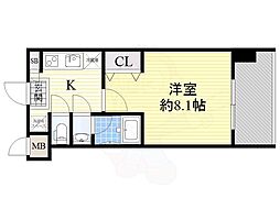 レジディア新大阪 12階1Kの間取り