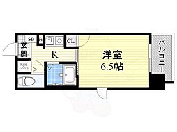 CityLifeプレサンス新大阪 6階1Kの間取り