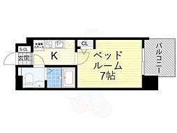 セレニテ三国プリエ 8階1Kの間取り