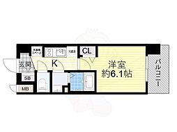 プレサンス大阪三国ネオス 1Kの間取図画像
